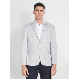 Arrow Grey Slim Fit Self Pattern Blazer-picture-21