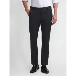 Arrow Grey Slim Fit Texture Trousers-picture-25