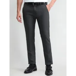 Arrow Grey Slim Fit Texture Trousers-picture-27