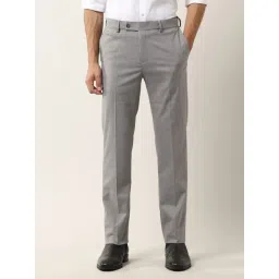 Arrow Grey Slim Fit Texture Trousers-picture-36