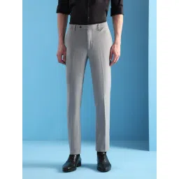 Arrow Grey Slim Fit Trousers-picture-34