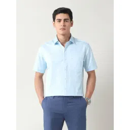 Arrow Light Blue Cotton Regular Fit Shirt image 4