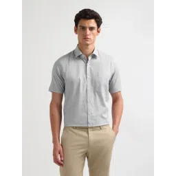 Arrow Light Grey Cotton Regular Fit Geometric Shirt-picture-11
