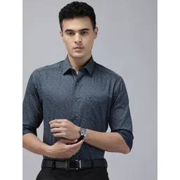 Arrow Manhattan Slim Fit Abstract Printed Pure Cotton Formal Shirt-picture-38