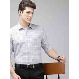 Arrow Manhattan Slim Fit Checked Pure Cotton Formal Shirt-picture-20