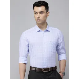 Arrow Manhattan Slim Fit Checked Pure Cotton Formal Shirt-picture-17
