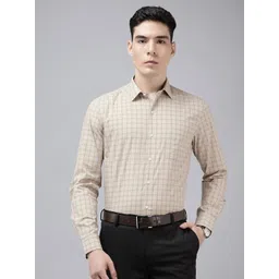 Arrow Manhattan Slim Fit Checked Pure Cotton Formal Shirt-picture-34