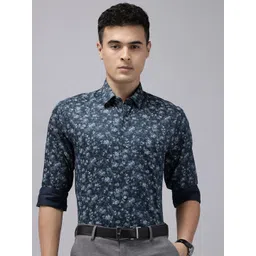 Arrow Manhattan Slim Fit Floral Printed Pure Cotton Formal Shirt-picture-14