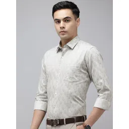 Arrow Manhattan Slim Fit Geometric Printed Pure Cotton Formal Shirt-picture-33