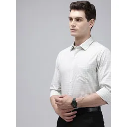 Arrow Manhattan Slim Fit Micro Checks Opaque Pure Cotton Formal Shirt-picture-29