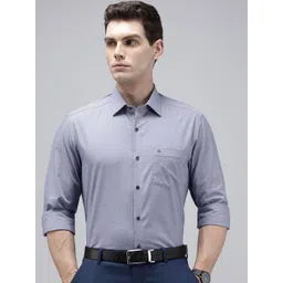 Arrow Manhattan Slim Fit Self Design Textured Pure Cotton Formal Shirt-picture-37