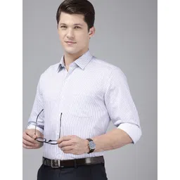 Arrow Manhattan Slim Fit Striped Pure Cotton Formal Shirt-picture-35