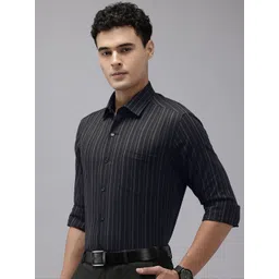 Arrow Manhattan Slim Fit Striped Pure Cotton Formal Shirt-picture-17