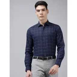 Arrow Manhattan Slim Fit Tartan Checked Pure Cotton Formal Shirt-picture-40