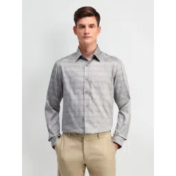 Arrow Medium Grey Cotton Slim Fit Printed Shirt-picture-21