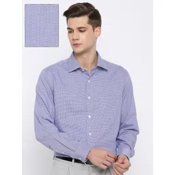 Arrow Men Blue & White Regular Fit Checked Formal Shirt-picture-39