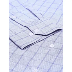 Arrow Men Blue Checked Original Slim Fit Pure Cotton Formal Shirt image 3
