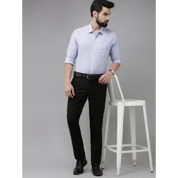 Arrow Men Blue Checked Original Slim Fit Pure Cotton Formal Shirt image 4