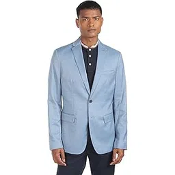 arrow Men Blue Notch Lapel Collar Heathered Blazer Regular-picture-14