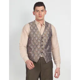 arrow Men Body Tailored Self Design Suit-picture-22