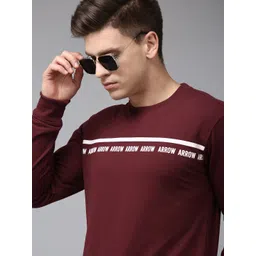 Arrow Men Brand Logo Printed Round-Neck Pullover Sweatshirt-picture-31