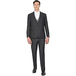arrow Men Charcoal Reversible Waistcoat Three Piece Suit-picture-28