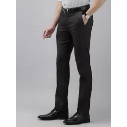 Arrow Men Checked Hudson Tailored Tapered Fit Formal Trousers-picture-28