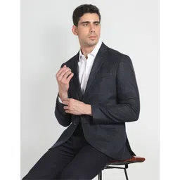 arrow Men Checkered Single Breasted Formal Blazer-picture-20