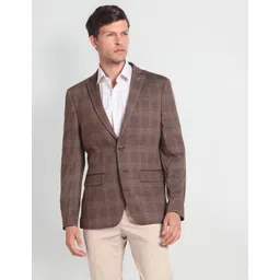 arrow Men Checkered Single Breasted Formal Blazer-picture-22