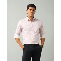 Arrow Men Classic Fit Spread Collar Geometric Printed Cotton Formal Shirt-picture-16