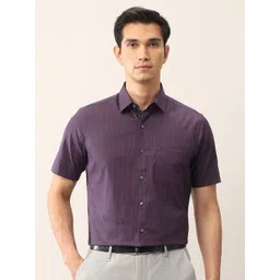 Arrow Men Classic Fit Spread Collar Vertical Striped Cotton Formal Shirt-picture-21