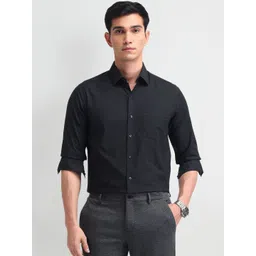 Arrow Men Classic Slim Fit Spread Collar Textured Cotton Casual Shirt-picture-21