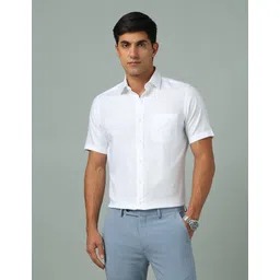 Arrow Men Classic Slim Fit Spread Collar Textured Cotton Formal Shirt-picture-35