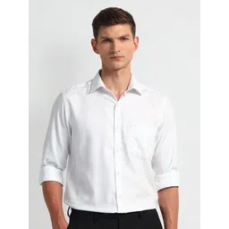 Arrow Men Classic Spread Collar Solid Cotton Formal Shirt-picture-32