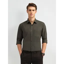 Arrow Men Classic Spread Collar Solid Cotton Formal Shirt-picture-28