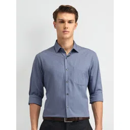 Arrow Men Classic Spread Collar Solid Cotton Formal Shirt-picture-37