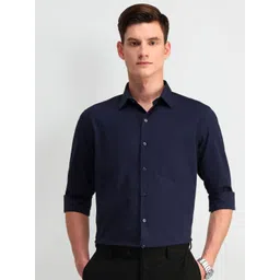 Arrow Men Classic Spread Collar Solid Cotton Formal Shirt-picture-34