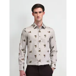 Arrow Men Comfort Spread Collar Conversational Printed Cotton Slim Fit Formal Shirt-picture-41