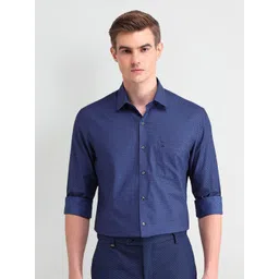 Arrow Men Comfort Spread Collar Micro Ditsy Printed Cotton Slim Fit Formal Shirt-picture-39