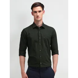 Arrow Men Comfort Spread Collar Textured Cotton Slim Fit Formal Shirt-picture-37