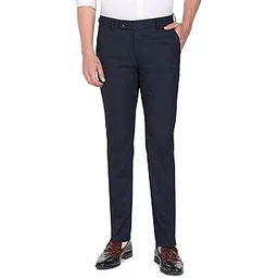 arrow Men Dark Blue Hudson Tailored Fit Formal Trousers-picture-19