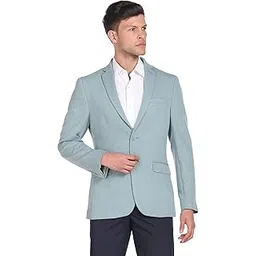 arrow Men Green Horizontal Stripe Knit Blazer-picture-24