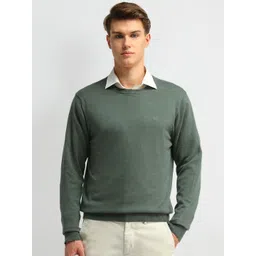 Arrow Men Green Round neck Full Sleeves Pullover-picture-25
