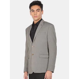 Arrow Men Grey Tailored Regular Fit Patterned Formal Blazer-picture-37