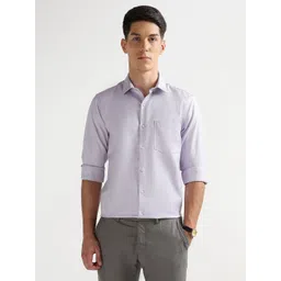 Arrow Men Liberty Classic Fit Textured Spread Collar Pure Cotton Formal Shirt-picture-20