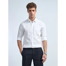 Arrow Men Manhattan Slim Fit Solid Spread Collar Pure Cotton Formal Shirt-picture-25
