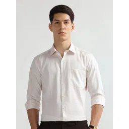 Arrow Men Manhattan Slim Fit Textured Spread Collar Pure Cotton Formal Shirt-image-32