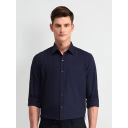 Arrow Men Manhattan Spread Collar Solid Cotton Slim Fit Formal Shirt-picture-39