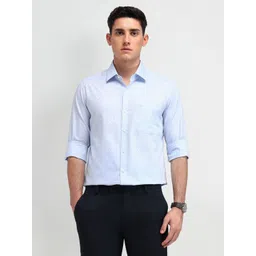 Arrow Men Manhattan Spread Collar Textured Cotton Slim Fit Formal Shirt-picture-20