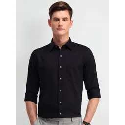 Arrow Men Manhattan Spread Collar Textured Cotton Slim Fit Formal Shirt-picture-37